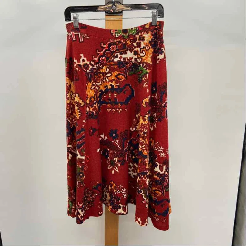 akemi + kim Women's Size M Red Print Skirt