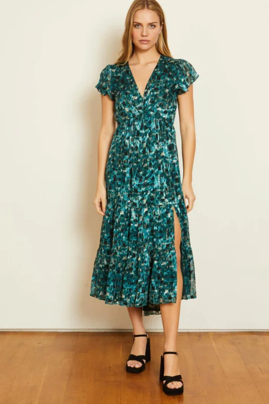 Cabalero Mia Emerald Burnout Dress