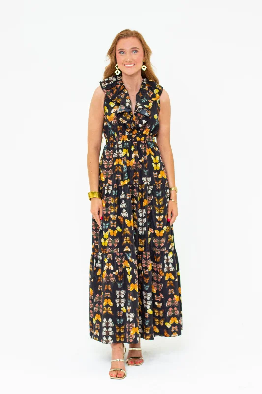 Crawford Ruffle Sleeve Maxi Dress - Mariposa