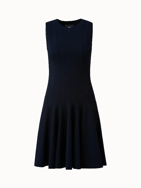 Wool Double-Face Dress with Skaters Pleats