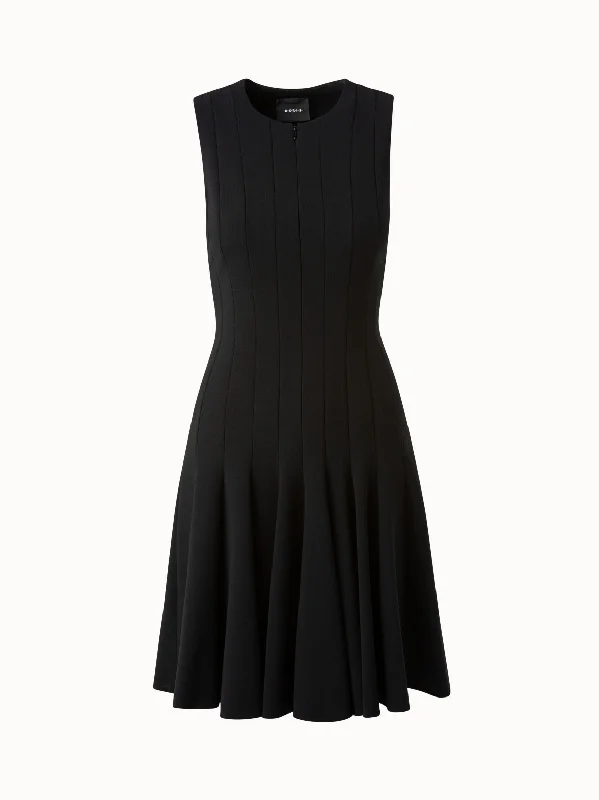 Wool Double-Face Dress with Skaters Pleats