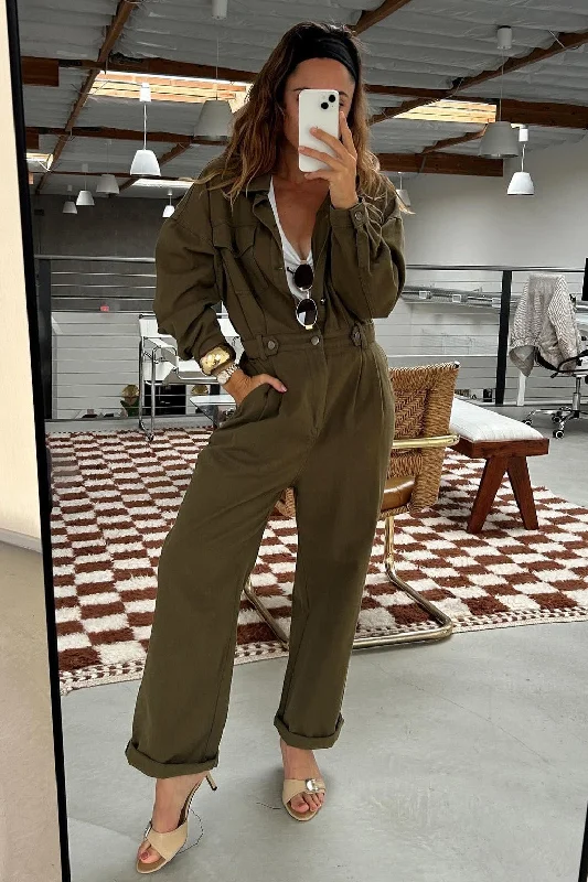 Hendrix Olive Straight Leg Jumpsuit