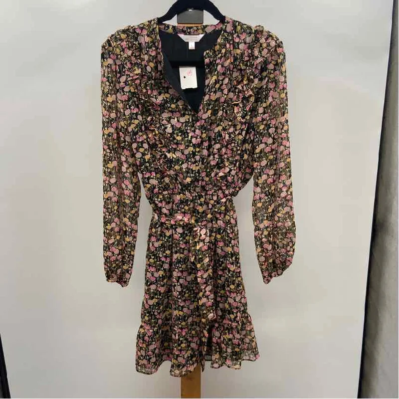 Lauren Conrad Women's Size L Black Floral Dress