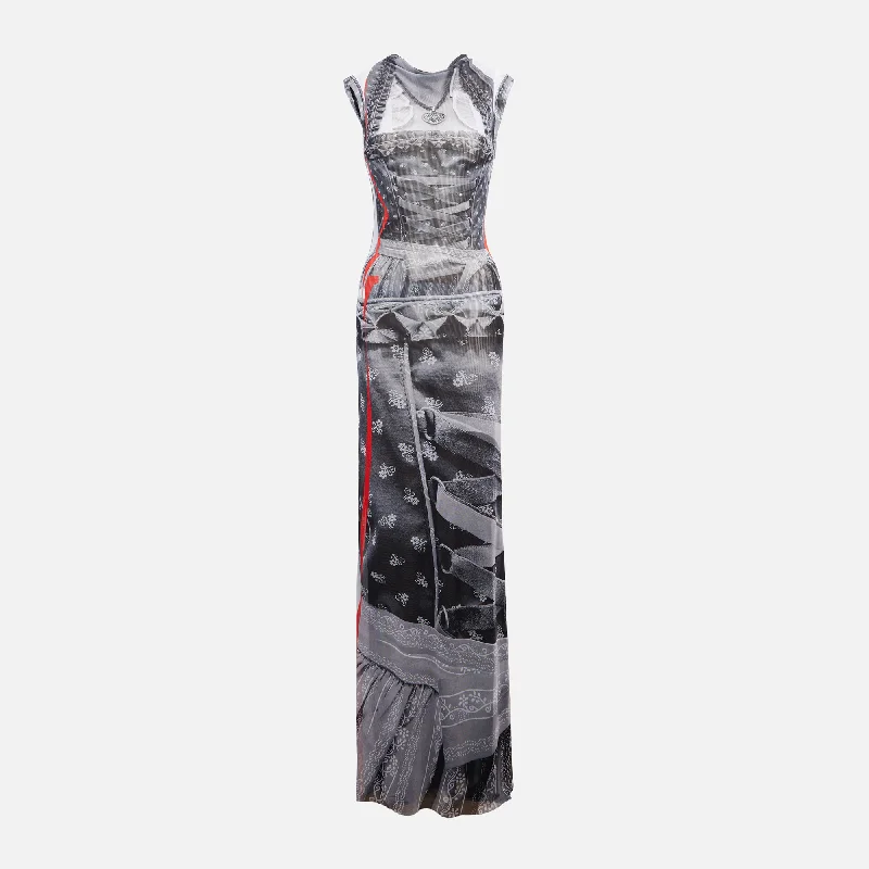 Ottolinger Mesh Maxi Dress - Dirndl Print