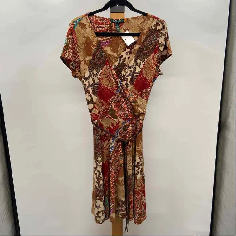 Ralph Lauren Women's Size L Rust Print Dress