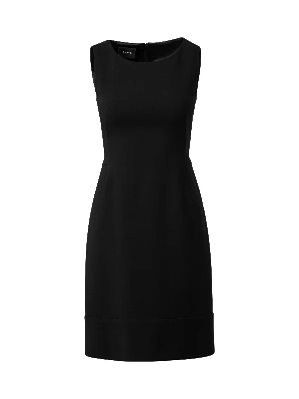 Sleeveless Round Neck Double Face Wool Sheath Dress