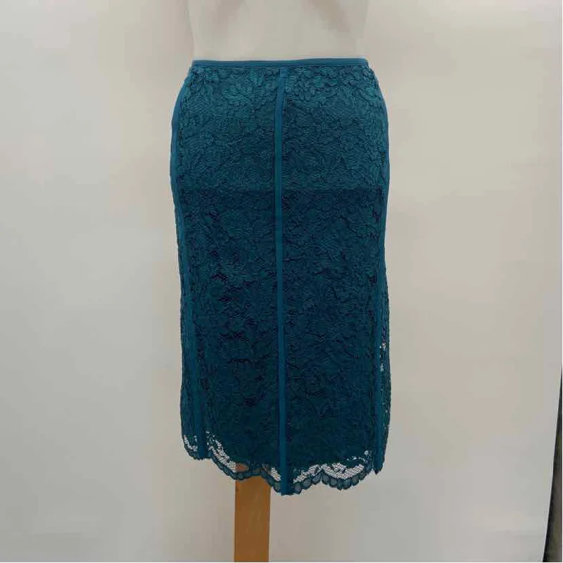 Tory Burch Women's Size 12 Teal Lace Skirt