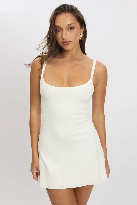 White Mini Dress Sleeveless