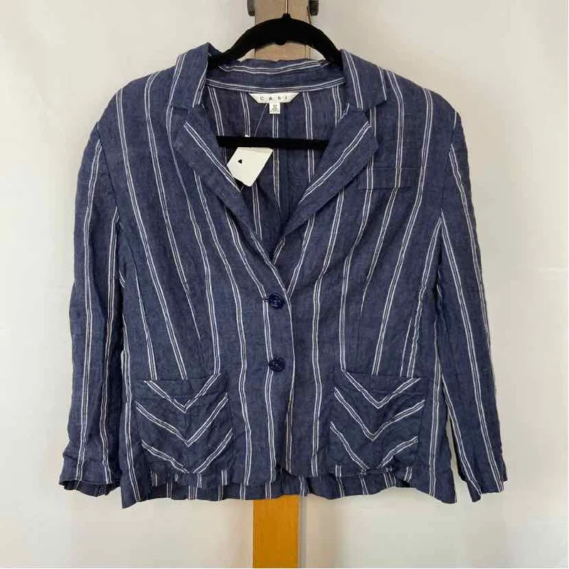 CABI Women's Size M Navy Stripe Jacket