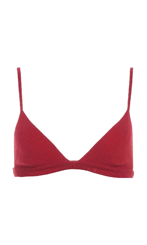 Carmen Knit Bra in Red Merino Wool