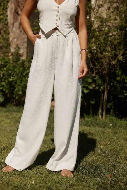 Diane White Linen Trouser