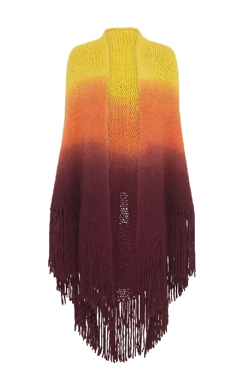 Lauren Knit Wrap in Dip Dye Sunrise Welfat Cashmere