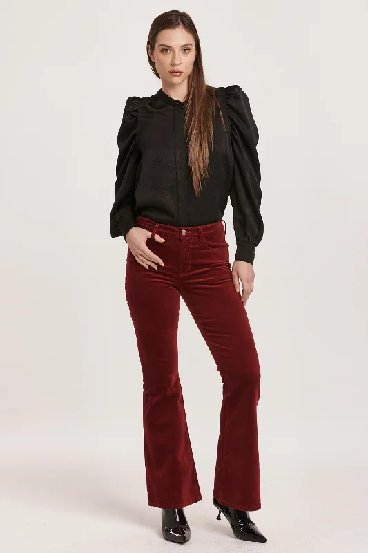 Rosa High Rise Flare Jeans | Burgundy