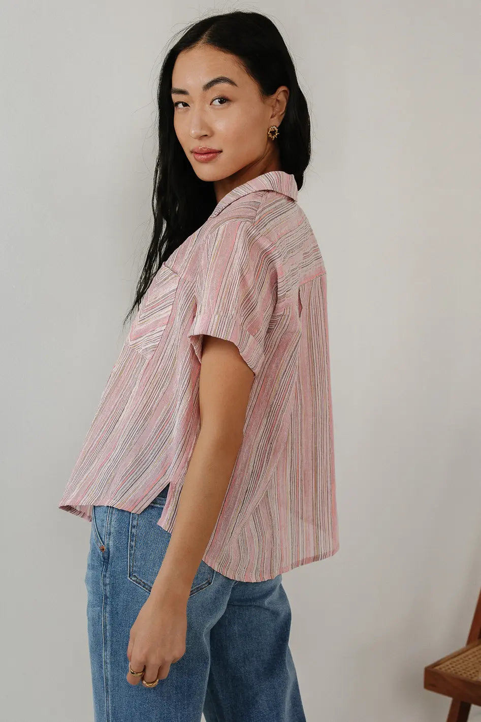 Wilma Woven Top in Pink - FINAL SALE