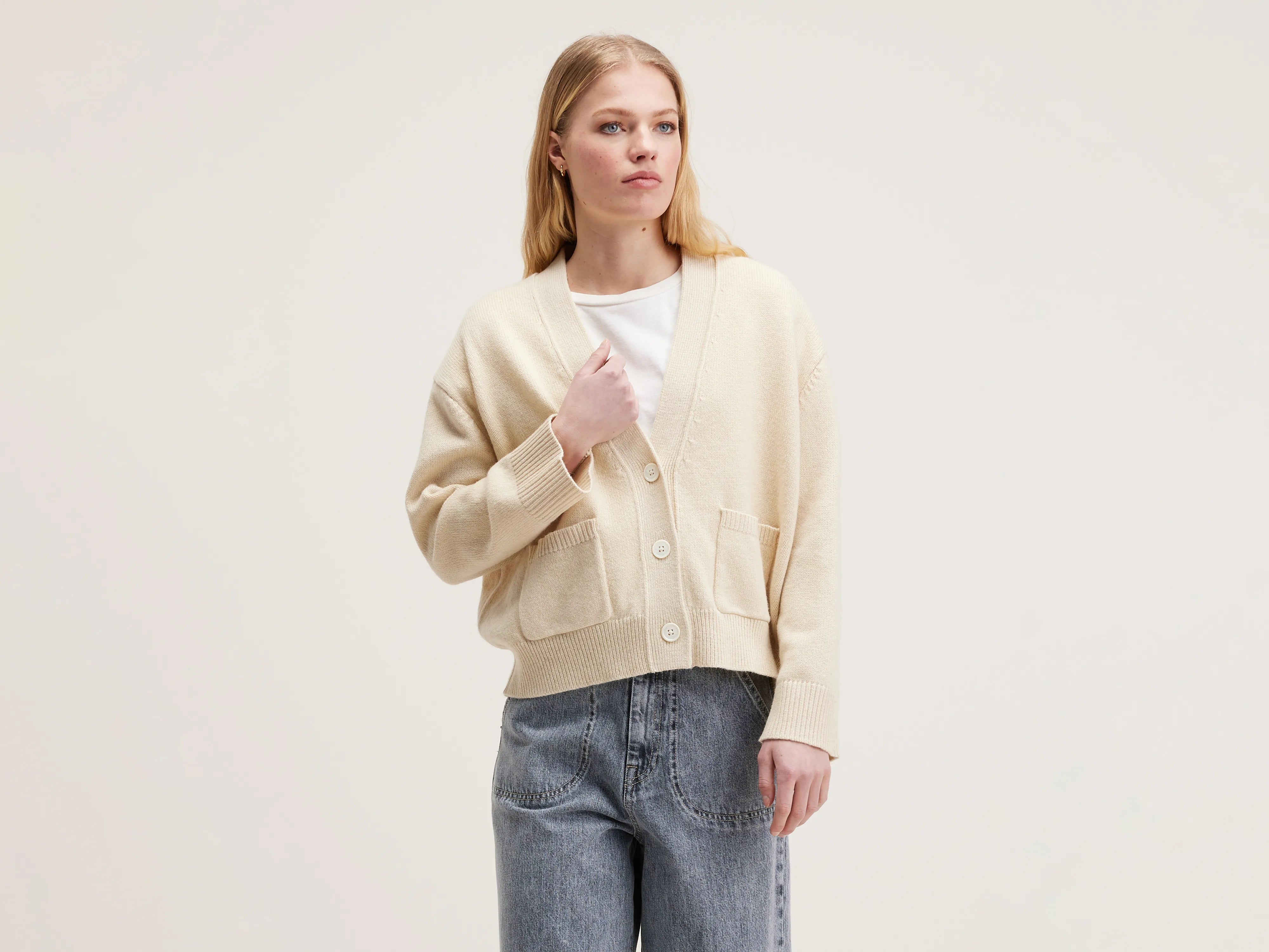 Gaddin boxy cardigan (242 / W / WHISPER)