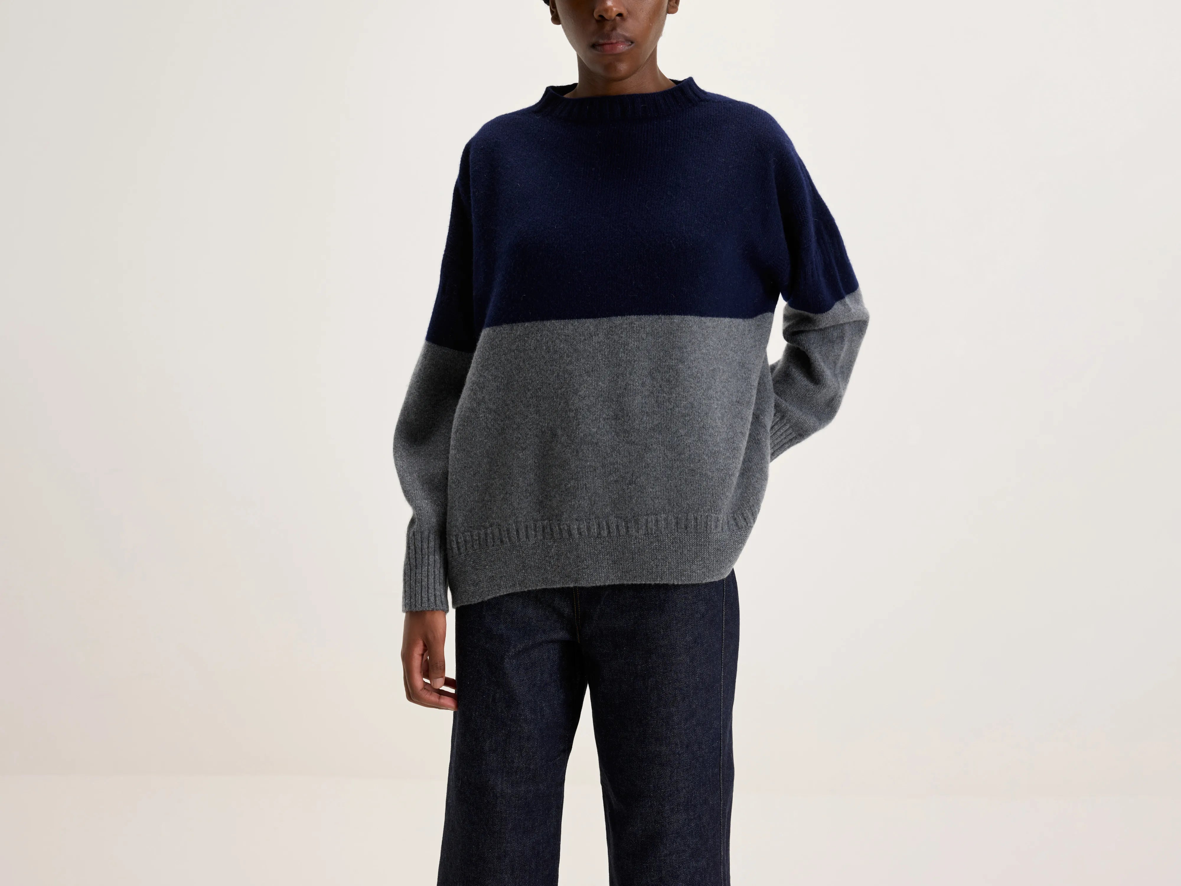 Heriot Mock Neck Sweater (242 / W / NAVY)