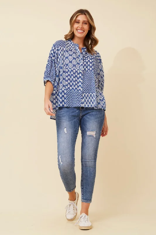 BELINA PATCHWORK PRINT SHIRT