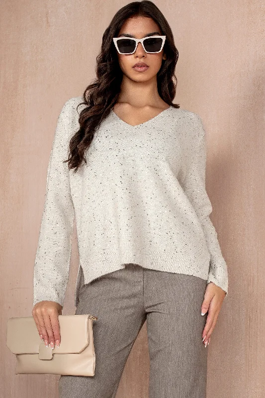 Chloe Cream Knit Sequin Jumper