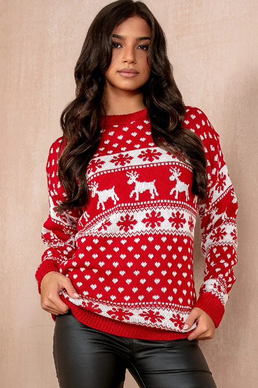 Dasher Red Knit Christmas Jumper