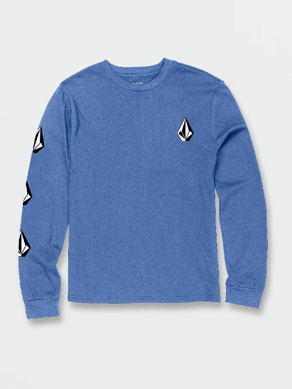 Big Boys Iconic Stone Long Sleeve Tee - Marina Blue