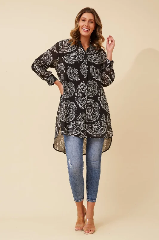 JANSON ABSTRACT PRINT TUNIC TOP