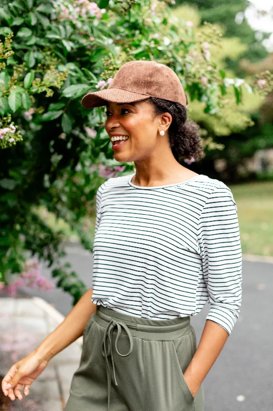 'Lynne' Classic Striped Quarter Sleeve Top