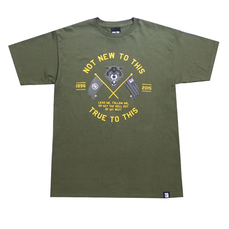 Mens True Wolves T-Shirt Army