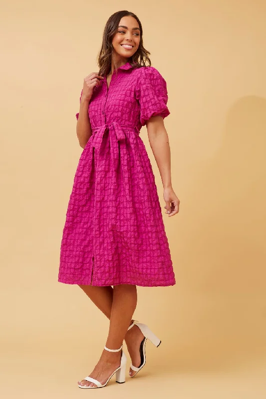 MEMPHIS CHECK PATTERN SHIRT DRESS