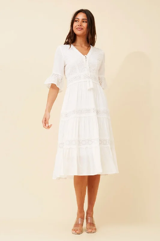 VIDYA LACE MIDI DRESS