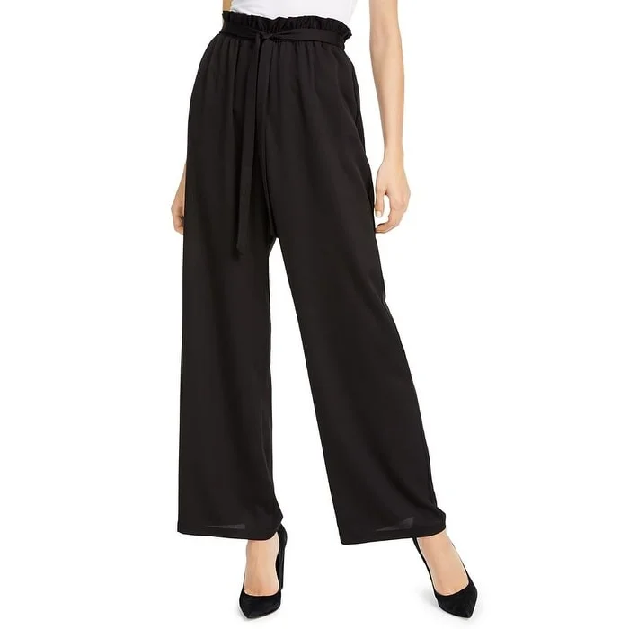 BCX Junior's Wide Leg Paperbag Pants Black Size X-Small