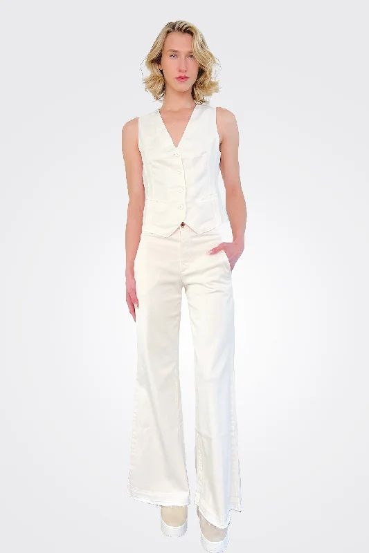 Flare Trousers - White Sand