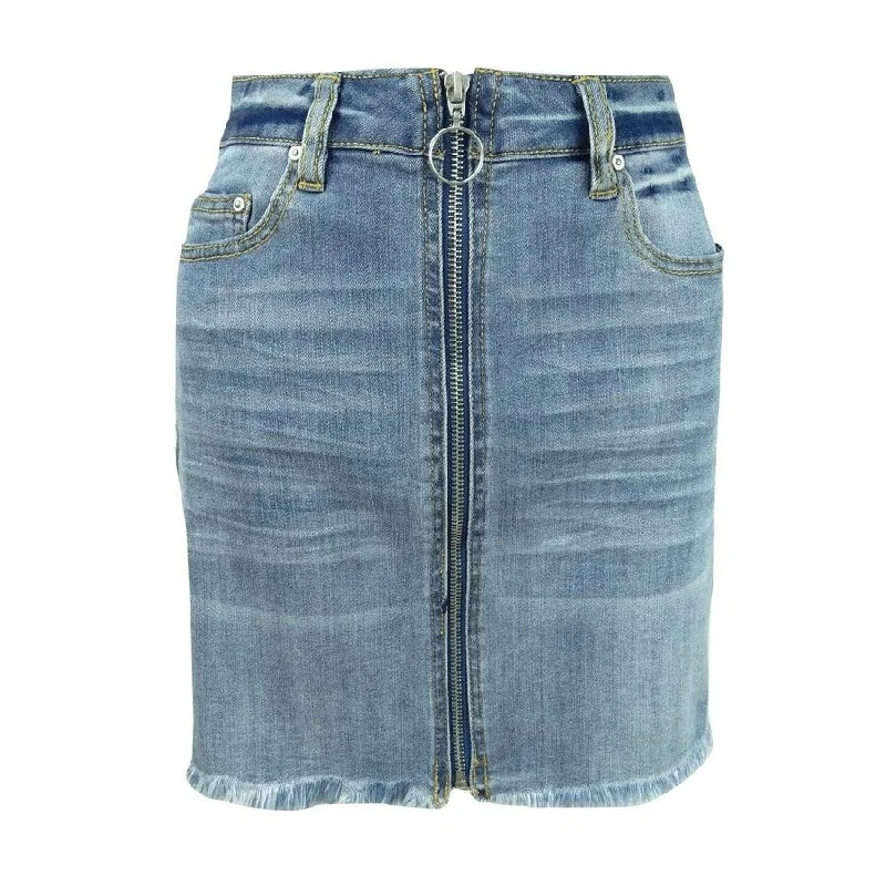 Indigo Rain Juniors' Zippered Denim Skirt