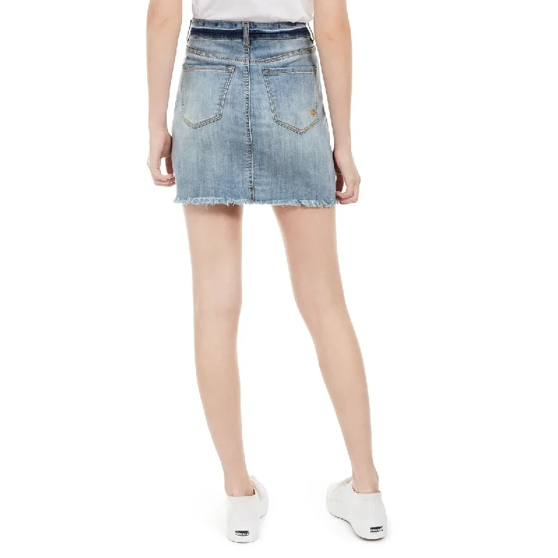 Indigo Rein Junior's Zippered Denim Skirt Blue Size 13