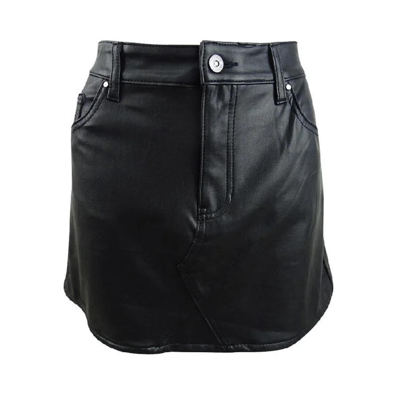 Rewash Juniors' Faux Leather Mini Skirt