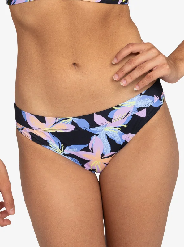 Roxy Active Printed Bikini Bottoms - Anthracite Kiss