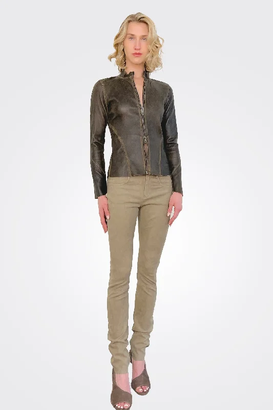 Stretch Leather Pants - Shell